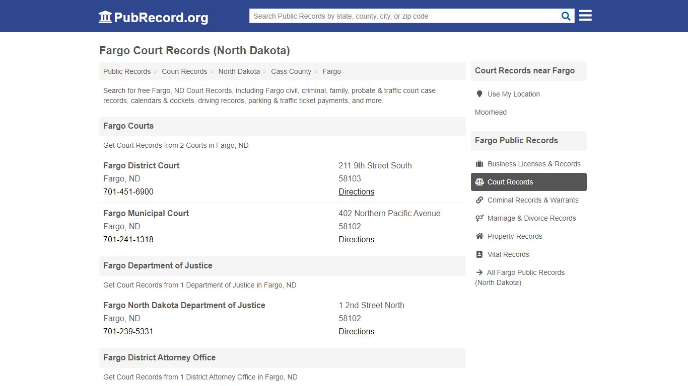 Free Fargo Court Records (North Dakota Court Records) - PubRecord.org